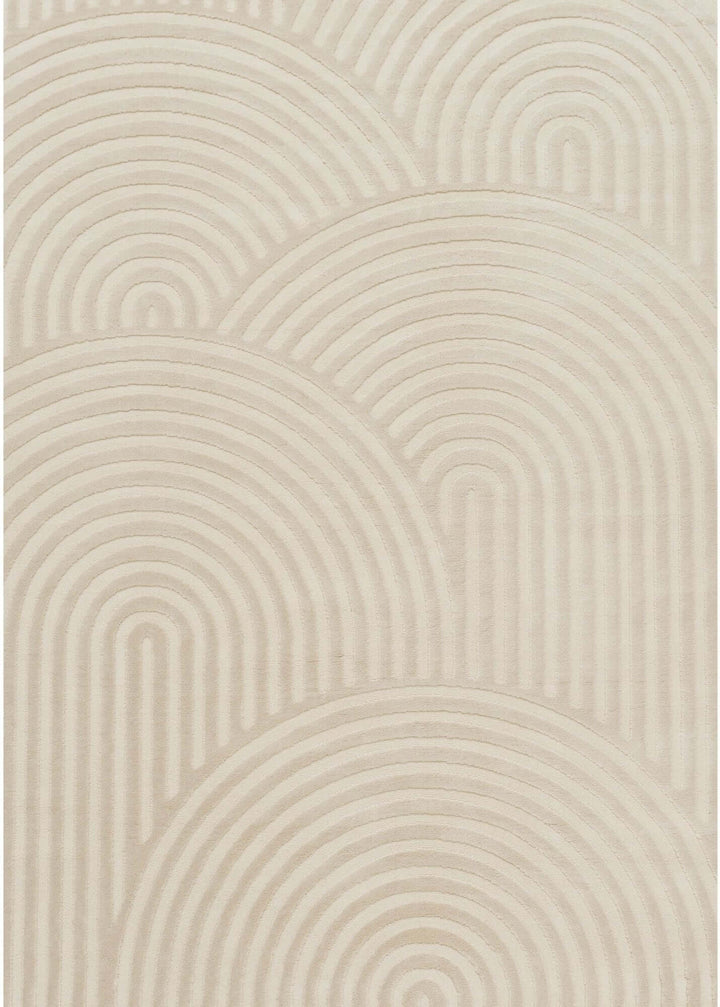 The Rugs Modern Living Room Rug - Waves Design Ripple Rug in Cream