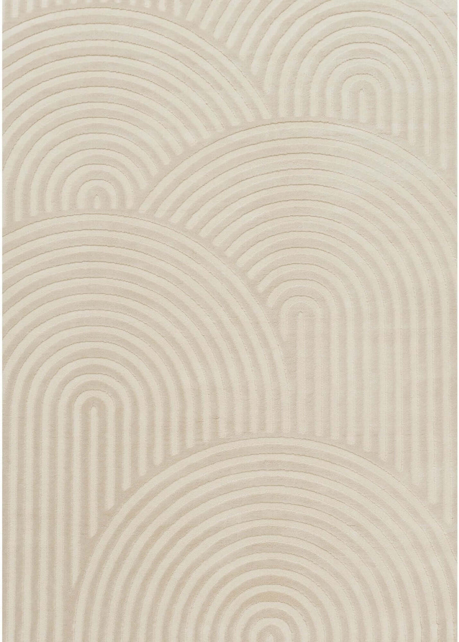 The Rugs Modern Living Room Rug - Waves Design Ripple Rug in Cream