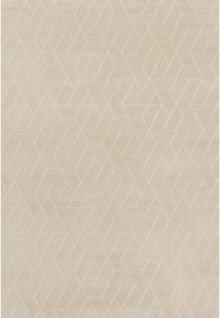 The Rugs Modern Living Room Rug - Hexagon Design Zenith Rug in Cream