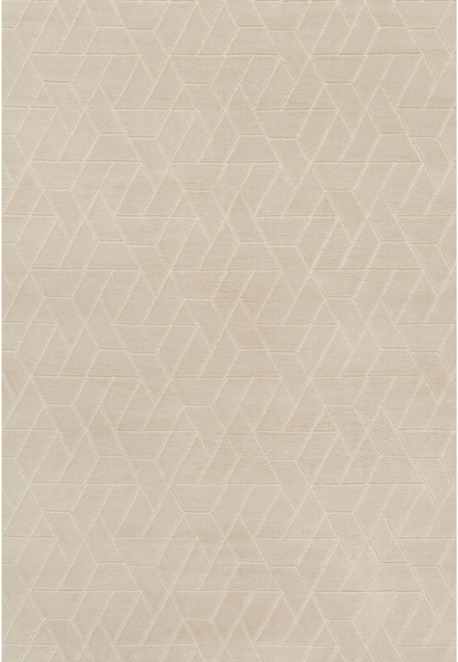 The Rugs Modern Living Room Rug - Hexagon Design Zenith Rug in Cream