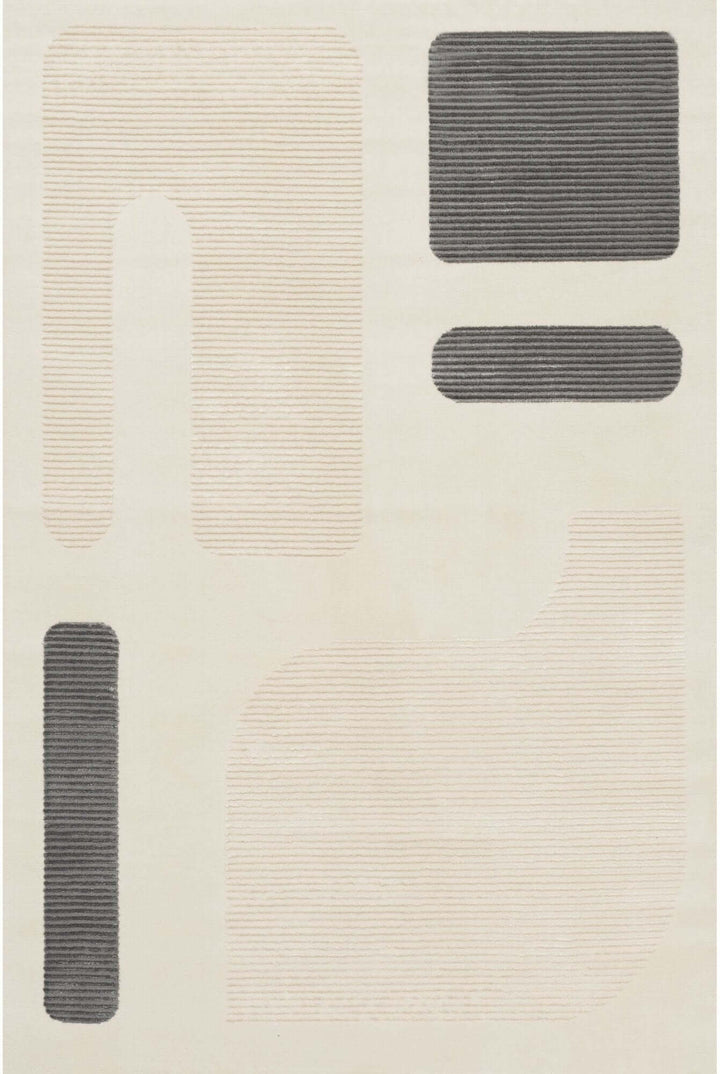 The Rugs Modern Living Room Rug - Abstract Design Glide Rug in Grey