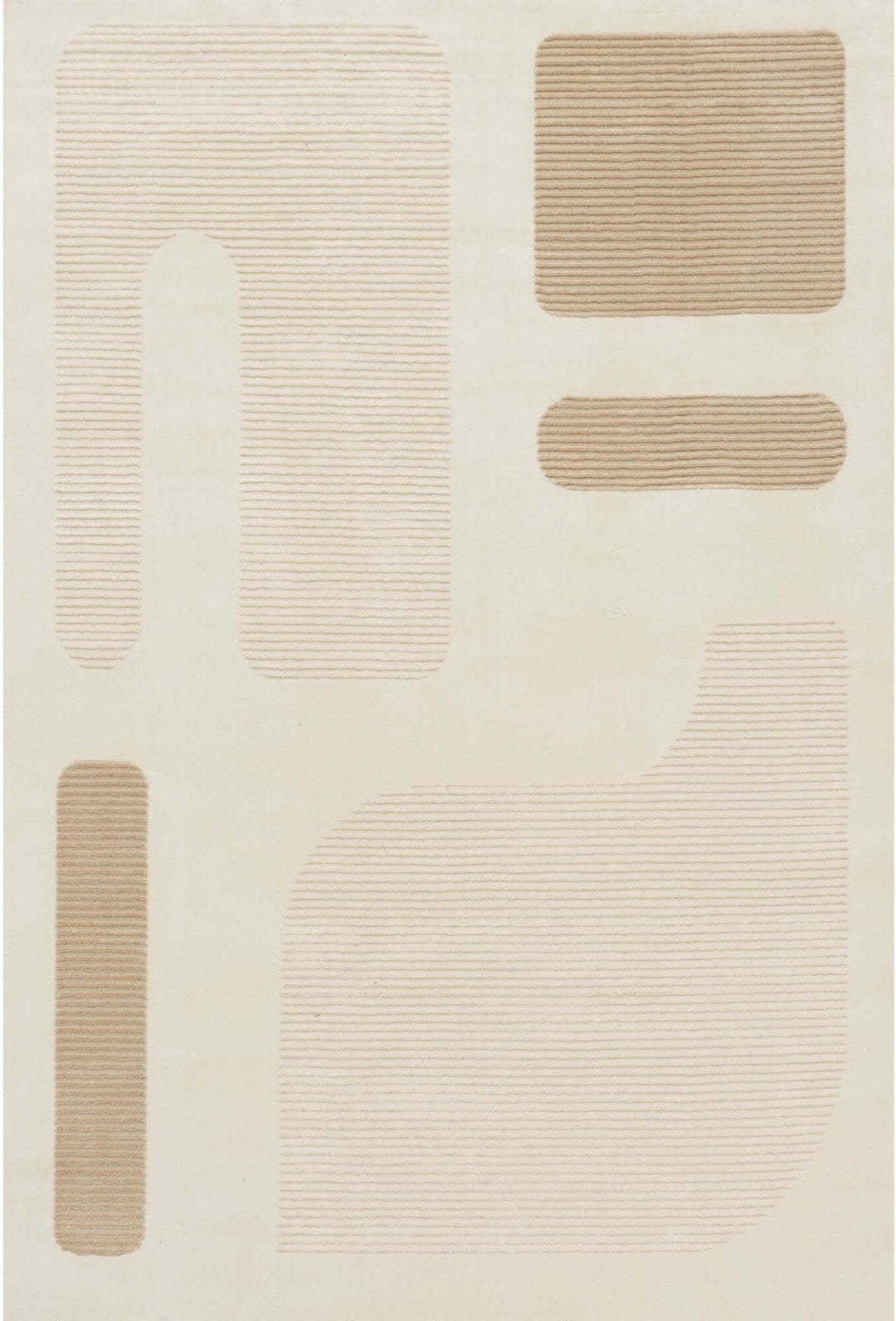 The Rugs Modern Living Room Rug - Abstract Design Vista Rug in Beige