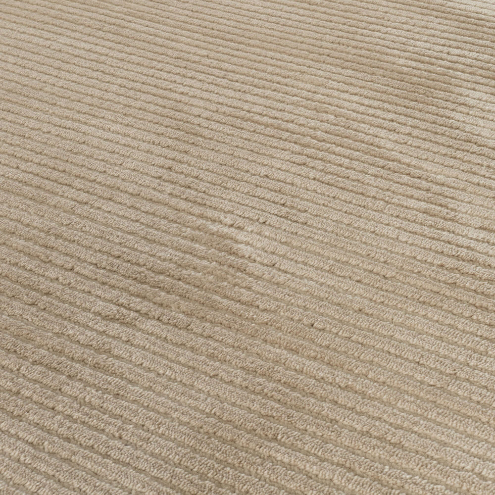 The Rugs Modern Living Room Rug - Striped Design Sandstone Rug in Beige