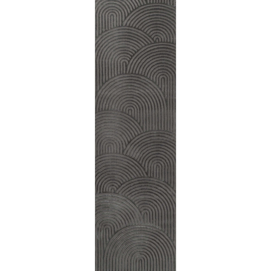 The Rugs Modern Living Room Rug - Waves Design Strata Rug in Grey