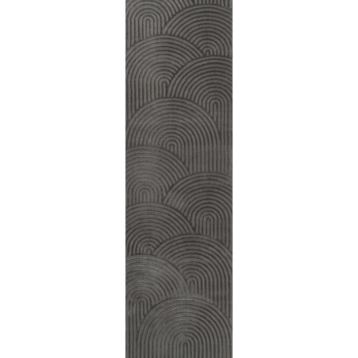 The Rugs Modern Living Room Rug - Waves Design Strata Rug in Grey