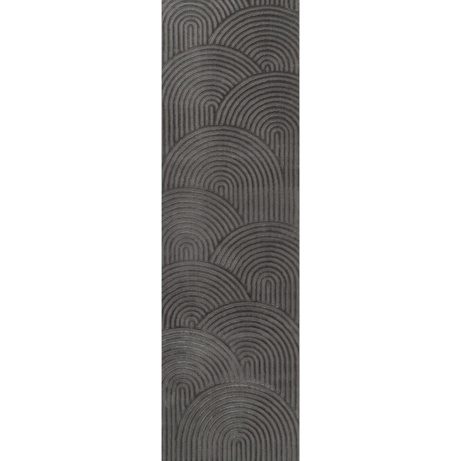 The Rugs Modern Living Room Rug - Waves Design Strata Rug in Grey