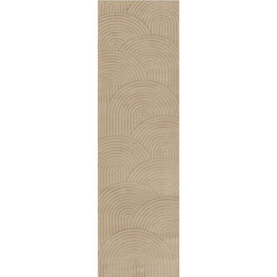 The Rugs Modern Living Room Rug - Waves Design Desert Rug in Beige