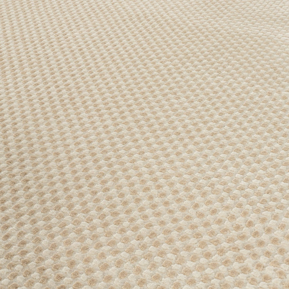 Beige Aura Rug stain-resistant, non-shedding, dots design