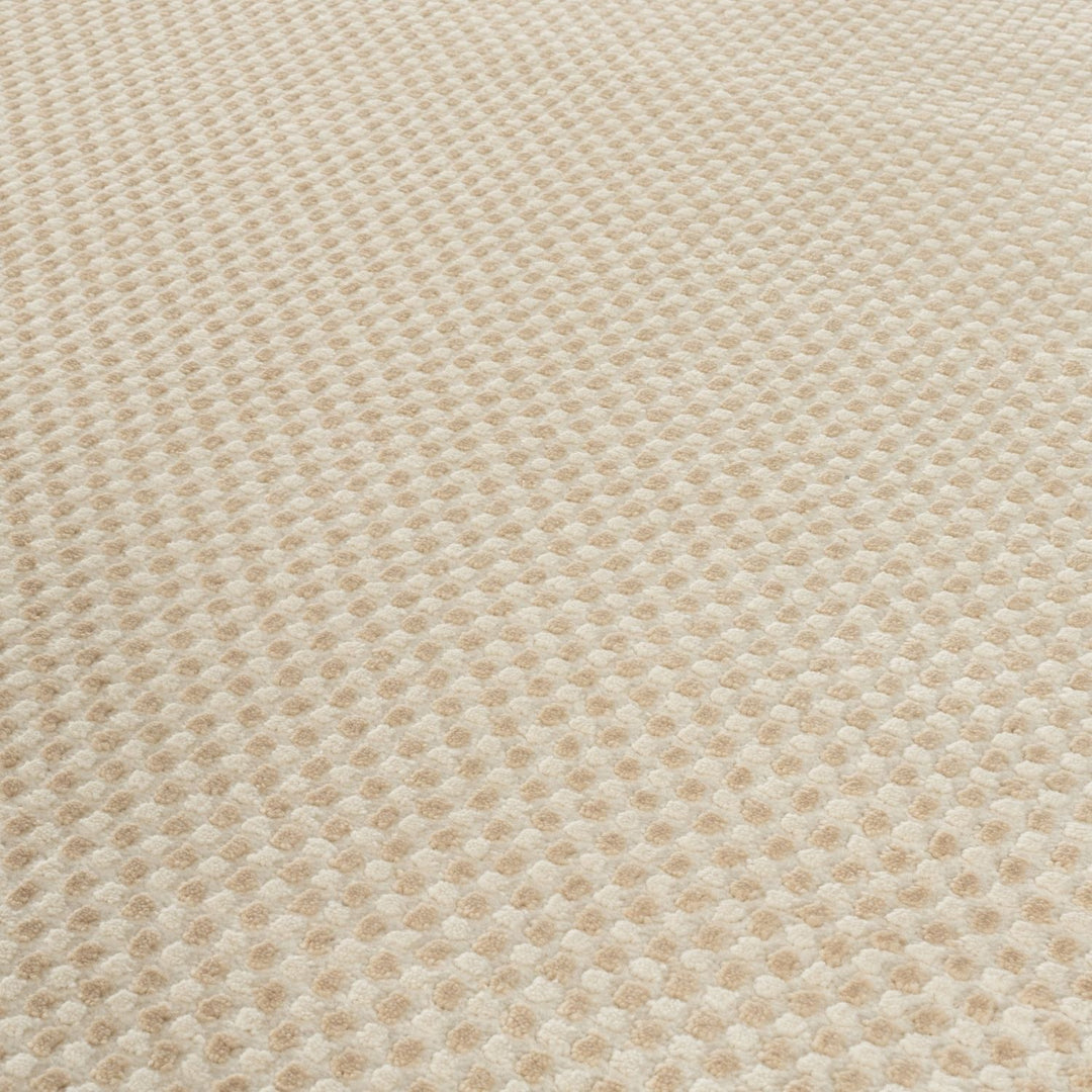 Beige Aura Rug stain-resistant, non-shedding, dots design
