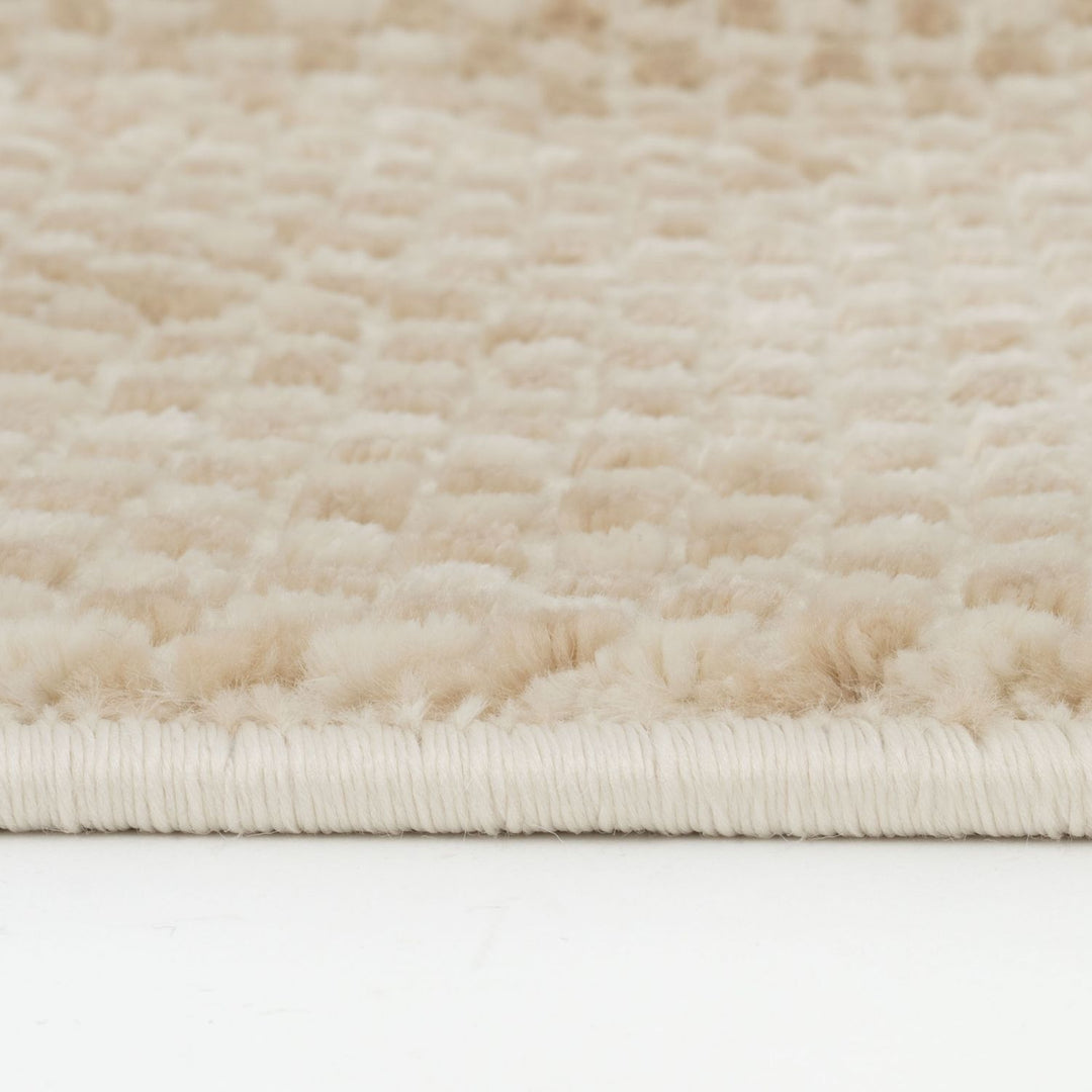 Beige Aura Rug stain-resistant, non-shedding, dots design