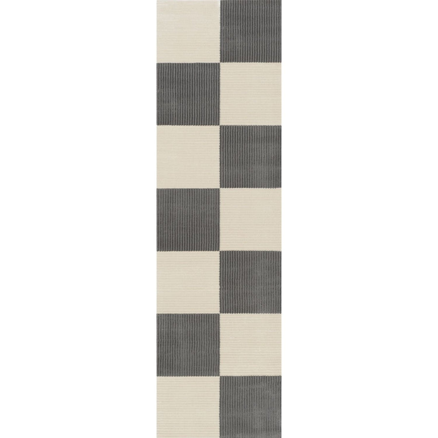 Stride Grey rug Geometric design non-shedding, and underfloor heating–friendly—ideal for busy homes.