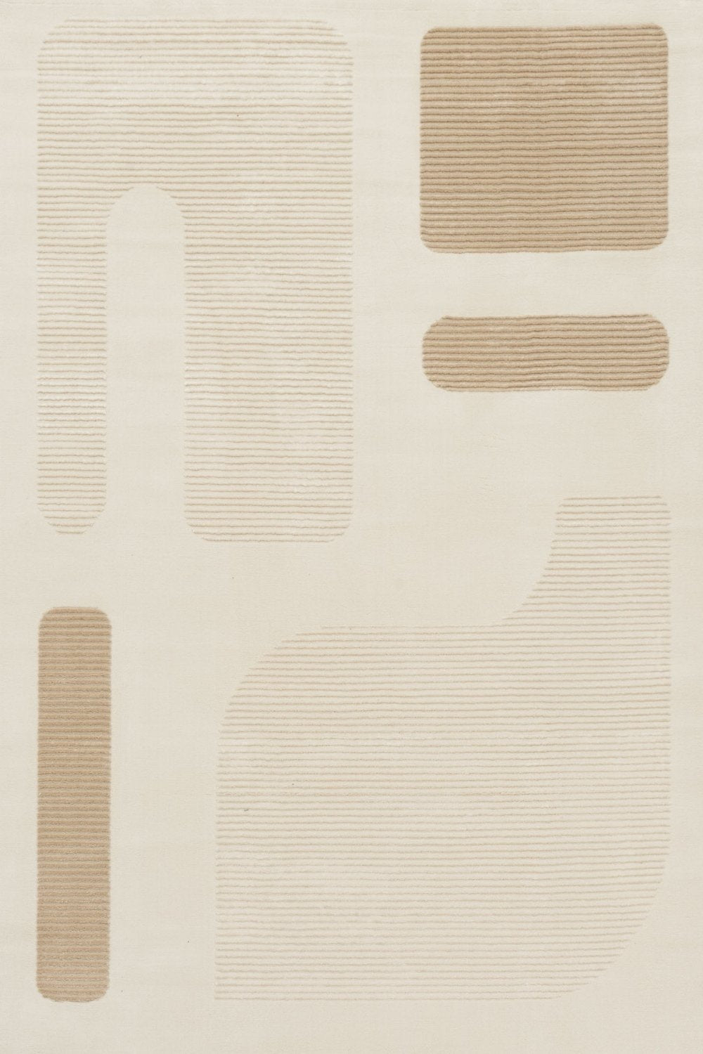 Vista Beige rug abstract design, stain-resistant, soft pile.