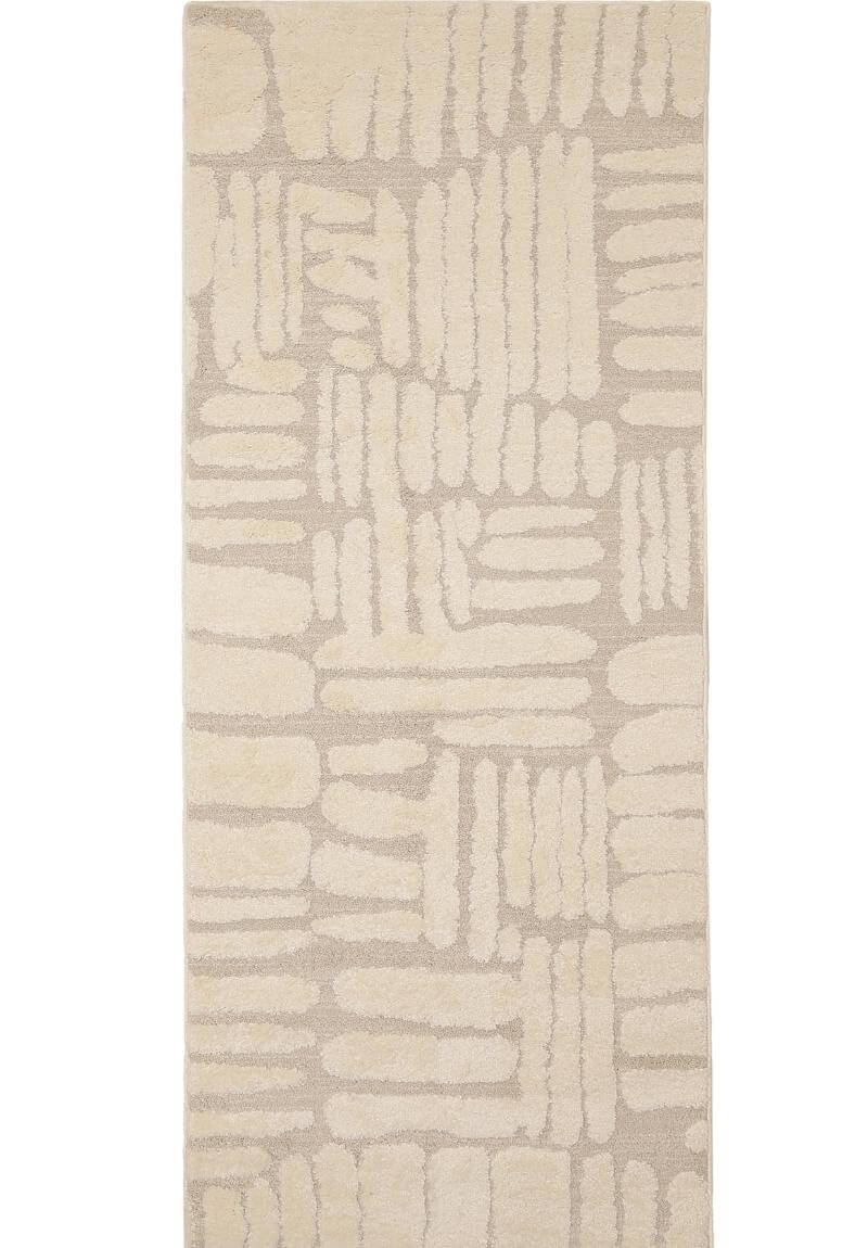 Ava Pave Wave Illusion Rug in cream, featuring an abstract pattern; soft, durable, and perfect for modern interiors.