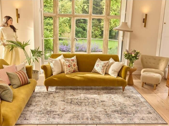 The Rugs Eco-Washable Cream Vintage Rug | Stylish Home