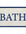 Rectangular bath mat with 'BATH' text in blue on a white background