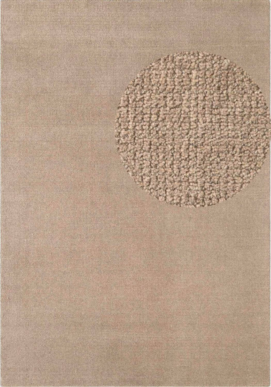 Beige rug with a central circular pattern