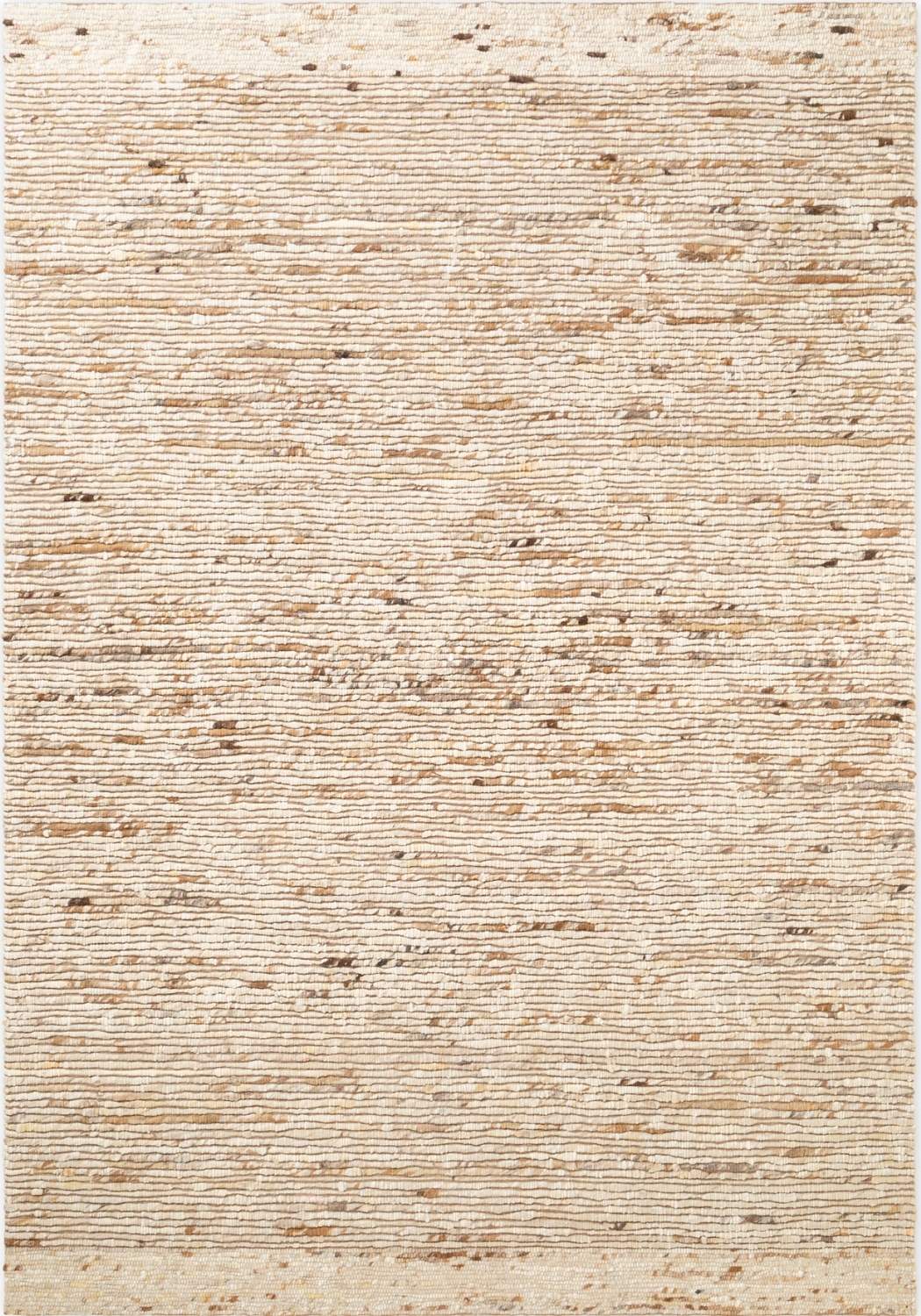 Textured beige rug with a woven pattern