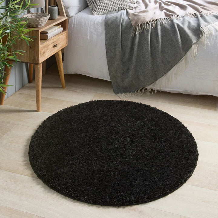 Washable Black Shaggy Rug | Luxury British Design | The Rugs