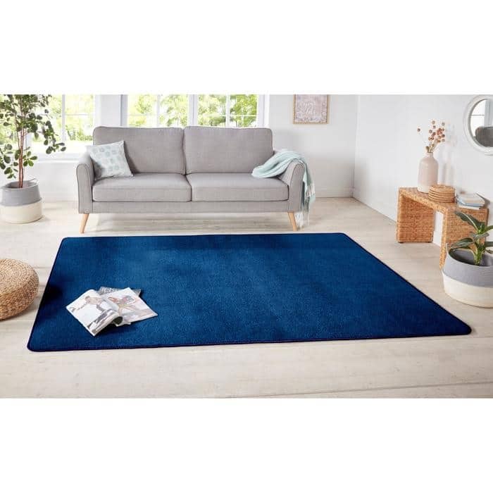 Simple Blue Rug The Rugs Plain Design Blue Rug - Quality Comfort & Style