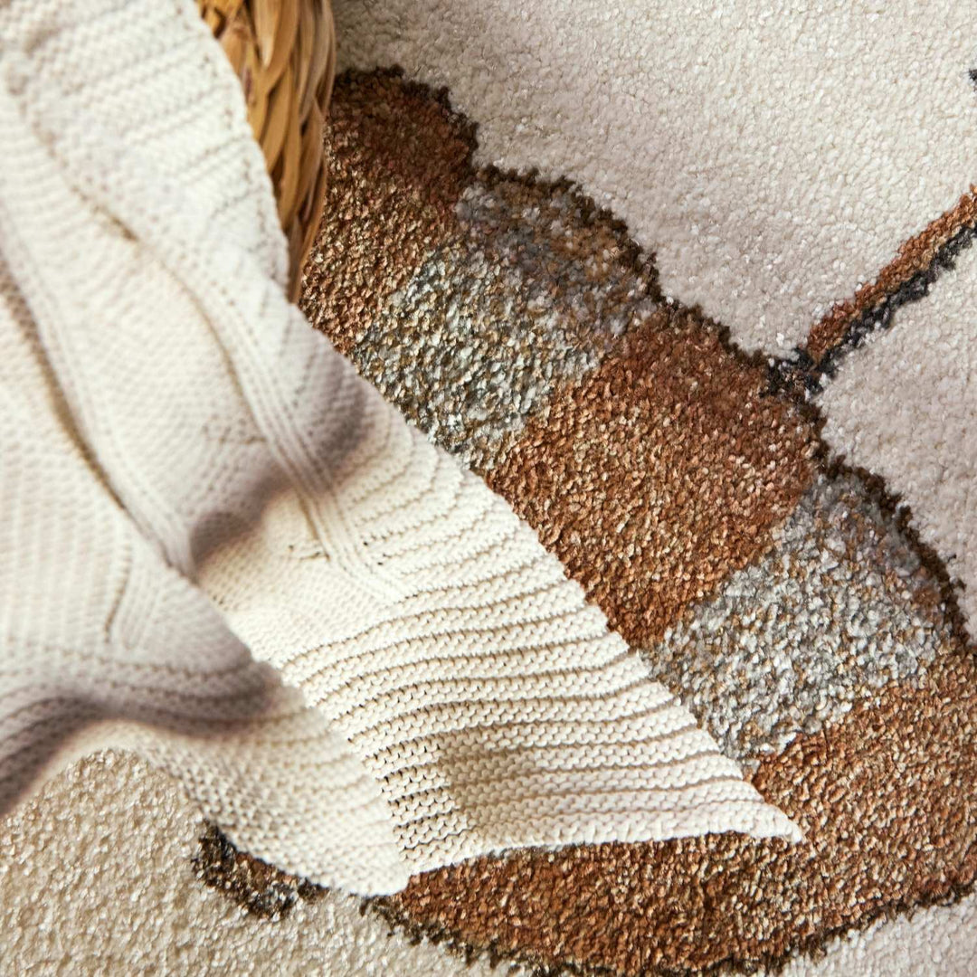 Kids rainbow rug, Heat-insulating, Soft pile, Cream colour | THE RUGS