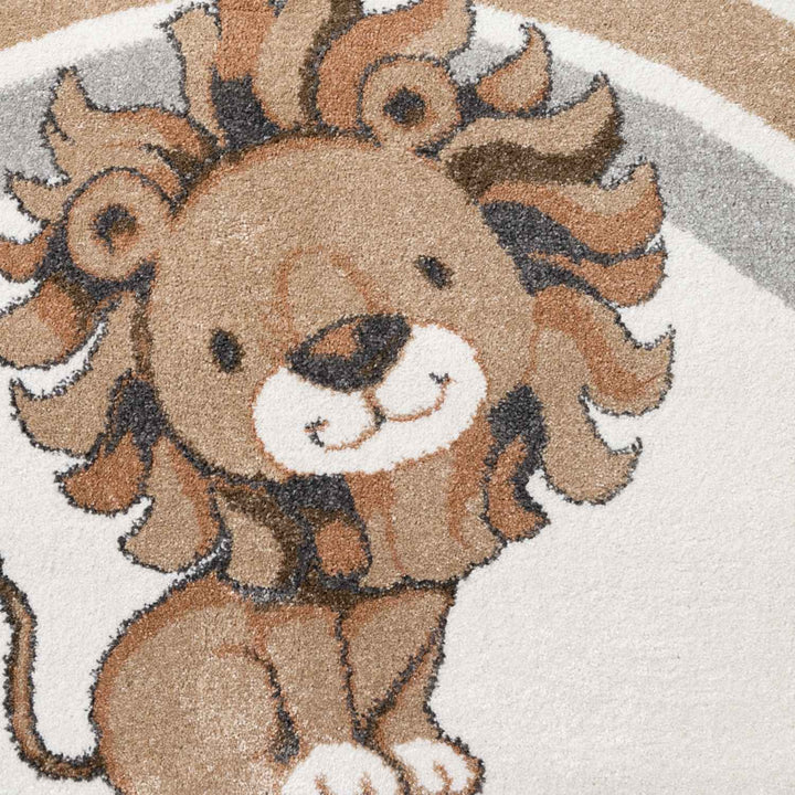Kids rainbow rug, Heat-insulating, Soft pile, Cream colour | THE RUGS