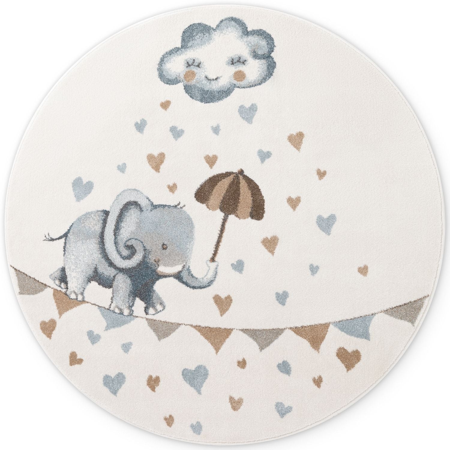 The Rugs Villeroy & Boch Boho Kids Round Elephant Rainy Rug
