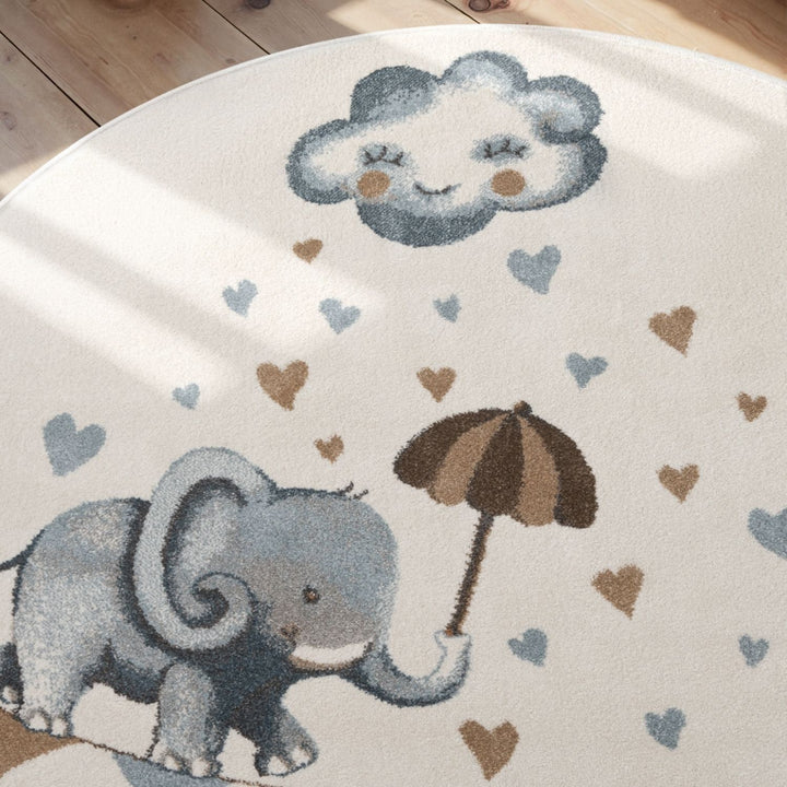Kids Round Walk like an Elephant Rainy Rug, sound-absorbing, easy to clean| THE RUGS