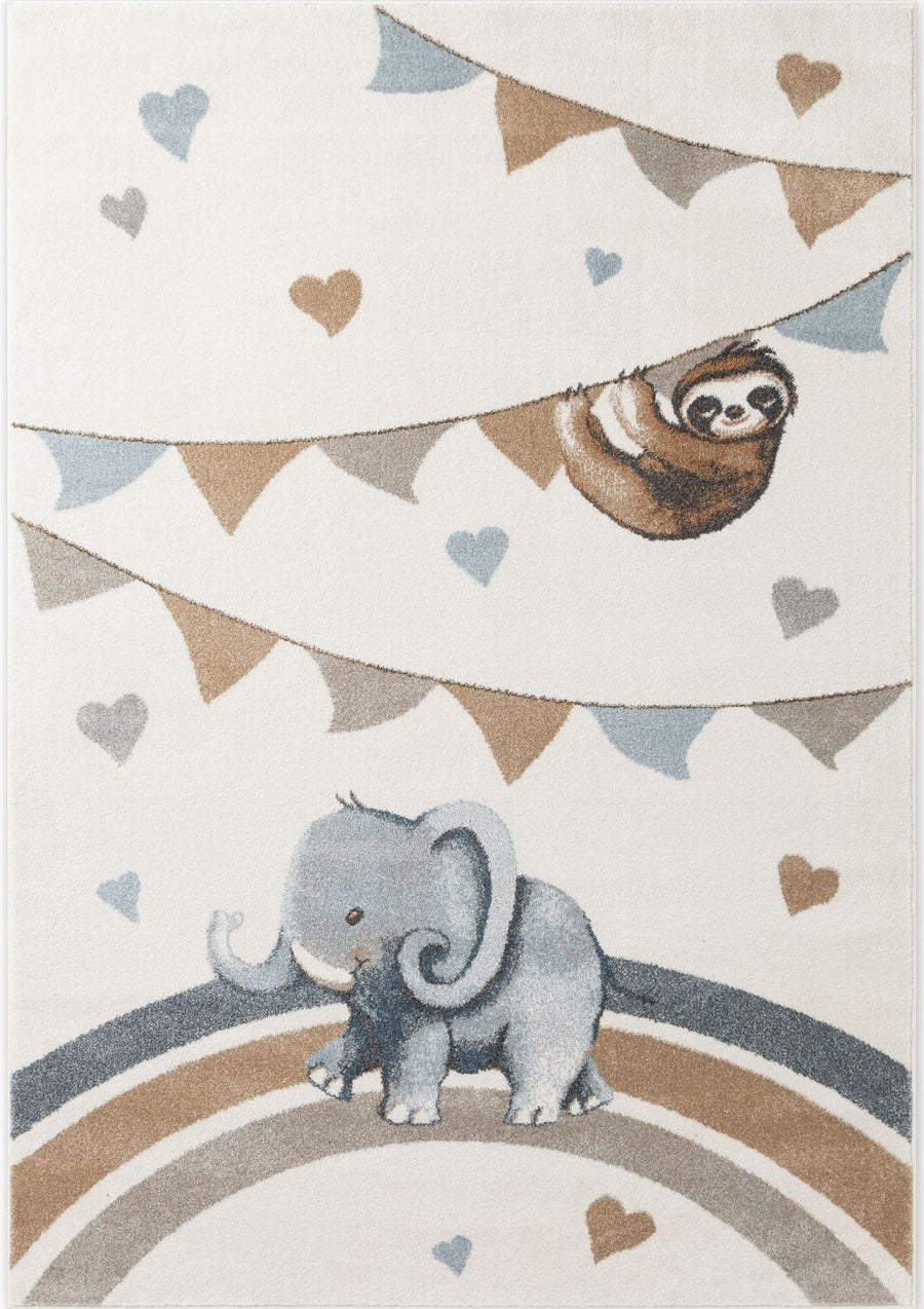 Boho Kids Walk like an Elephant Rainbow Party Rug