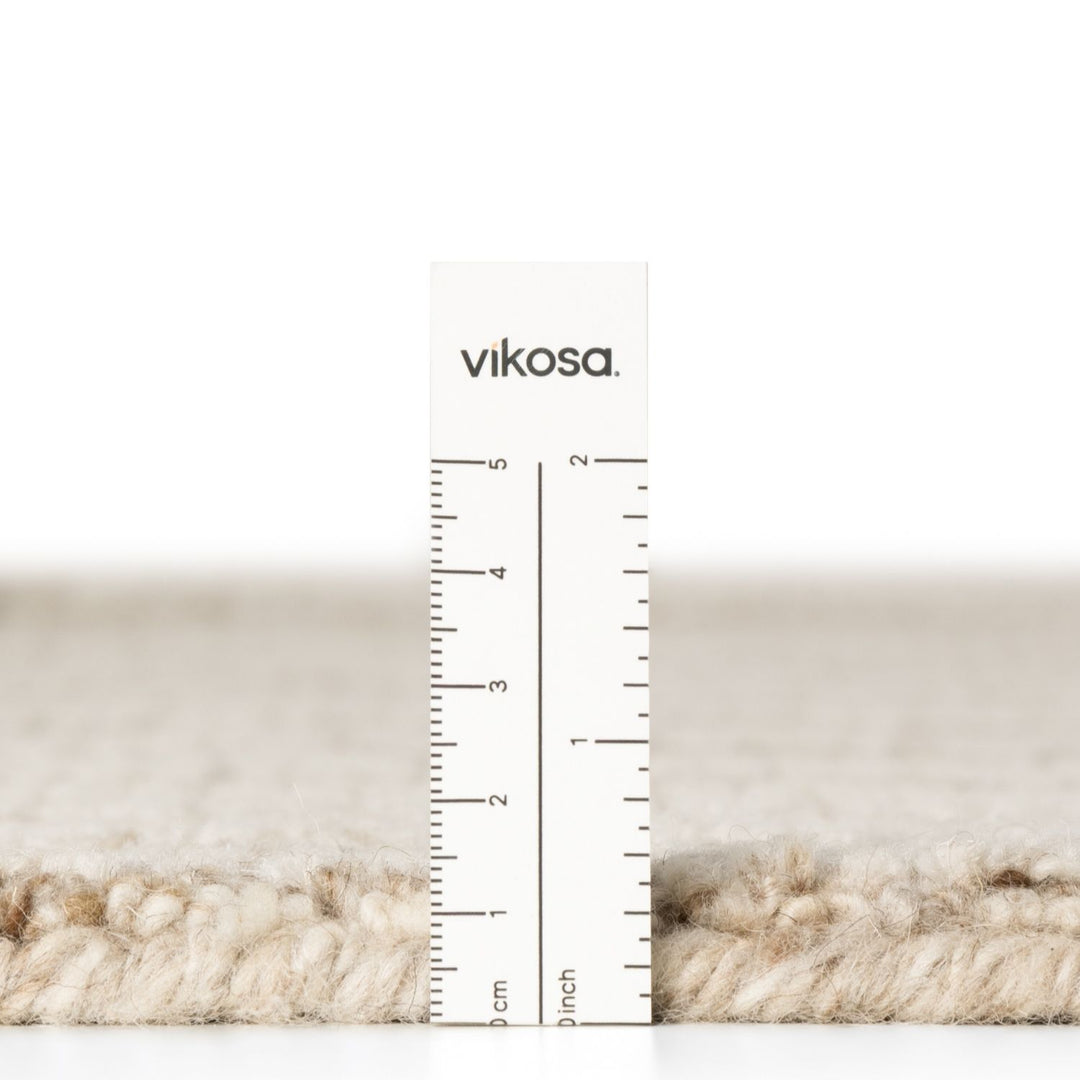 Vikosa Boho Wool Rug Structa Natural Brown Cream abstract design, heating underfoot rug.