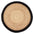 Round jute rug with black border on a white background