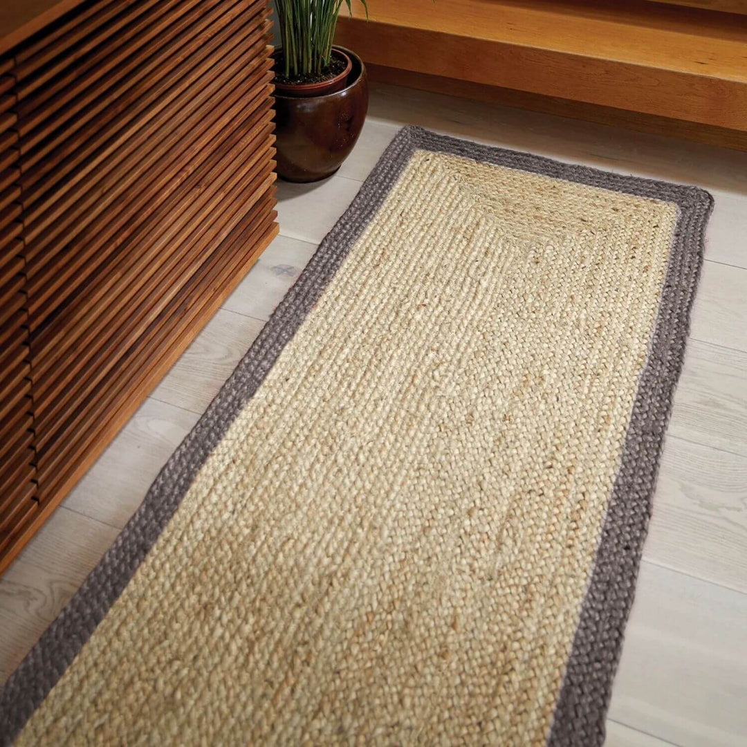 Shop Bordered Grey Jute Rug | 100% Organic Fibers | The Rugs