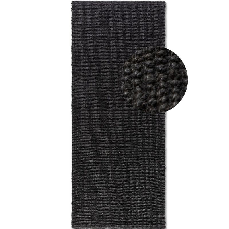 The Rugs Handwoven Jute Black Rug - Quality Natural Comfort