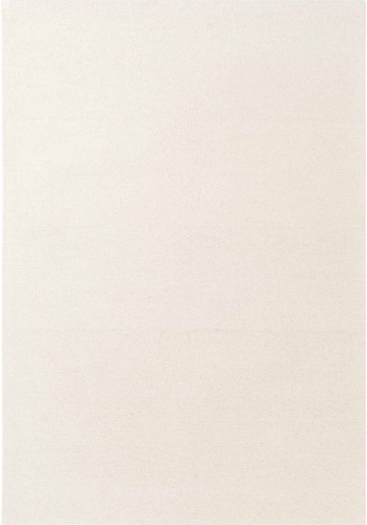 Fine Boucle Wool Rug Knots Natural White sound-absorbing, durable pile.