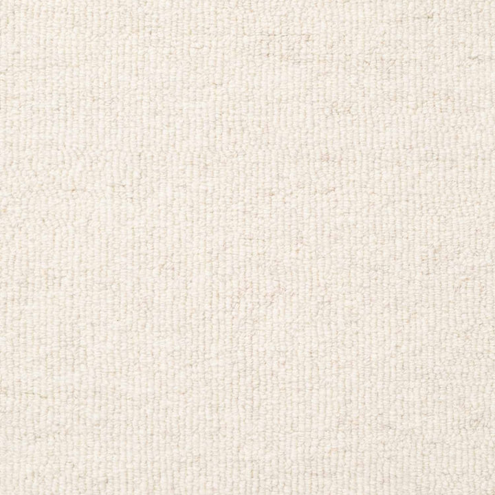 Fine Boucle Wool Rug Knots Natural White sound-absorbing, durable pile.