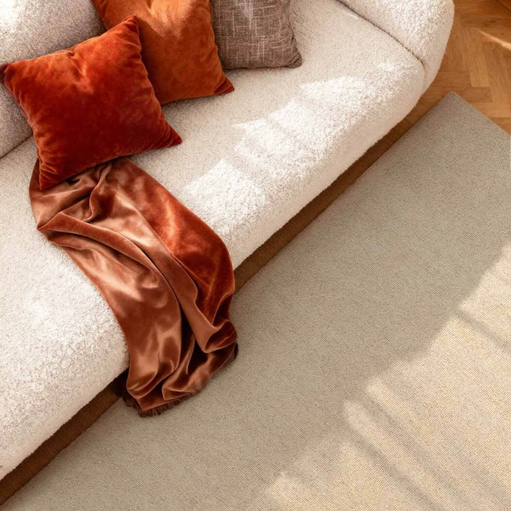 Wool Rug Knots Light Beige, Durable and Soft Pile rug, Heat insulting