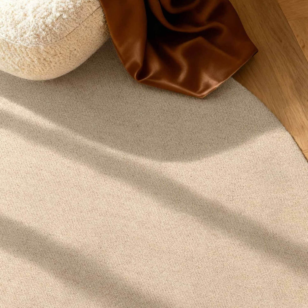 Wool Rug Knots Light Beige, Durable and Soft Pile rug, Heat insulting