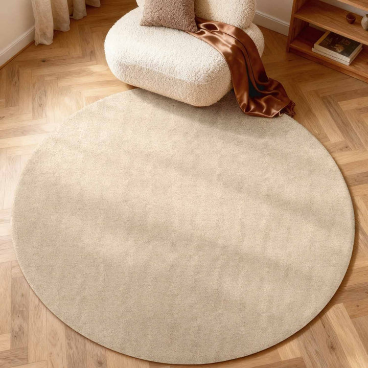 Wool Rug Knots Light Beige, Durable and Soft Pile rug, Heat insulting