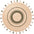 Round woven rug with concentric circles and tassels on a white background