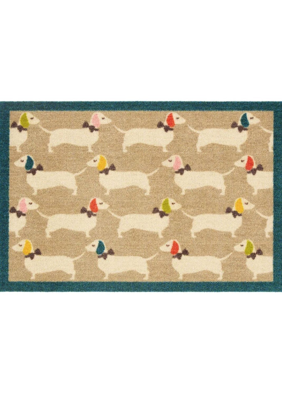 Dog Themed Washable Bright Doggie Mat and Runner