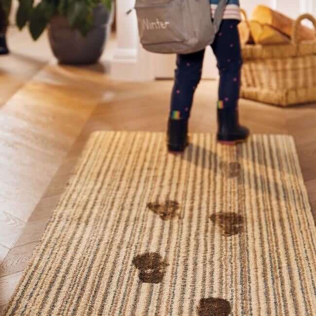 The Rugs Eco-Friendly Washable Striped Indoor Mat | UK Made