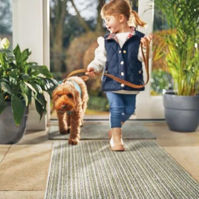 The Rugs Eco-Friendly Washable Striped Indoor Mat | UK Made