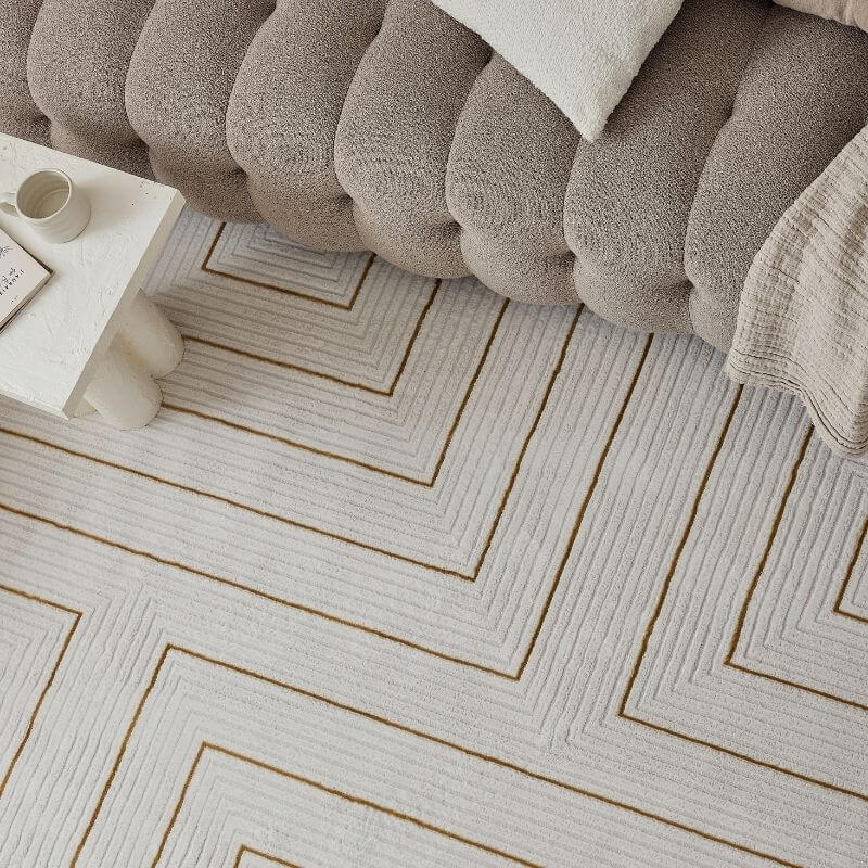 The Rugs Carmel Cream-Gold Geometric Rug - Quality & Comfort