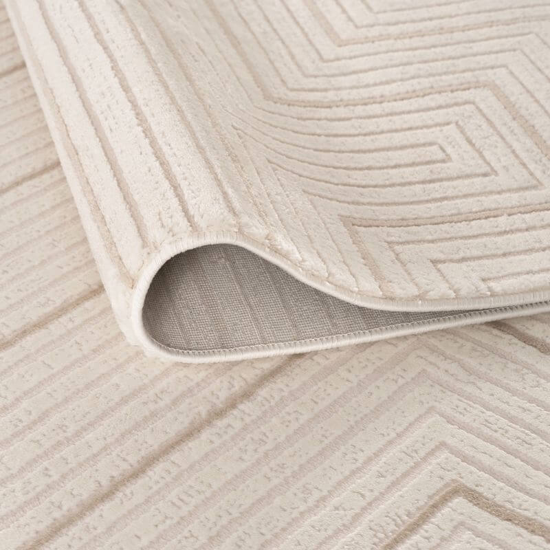 The Rugs Carmel Cream-Beige Geometric Rug - Stylish Comfort