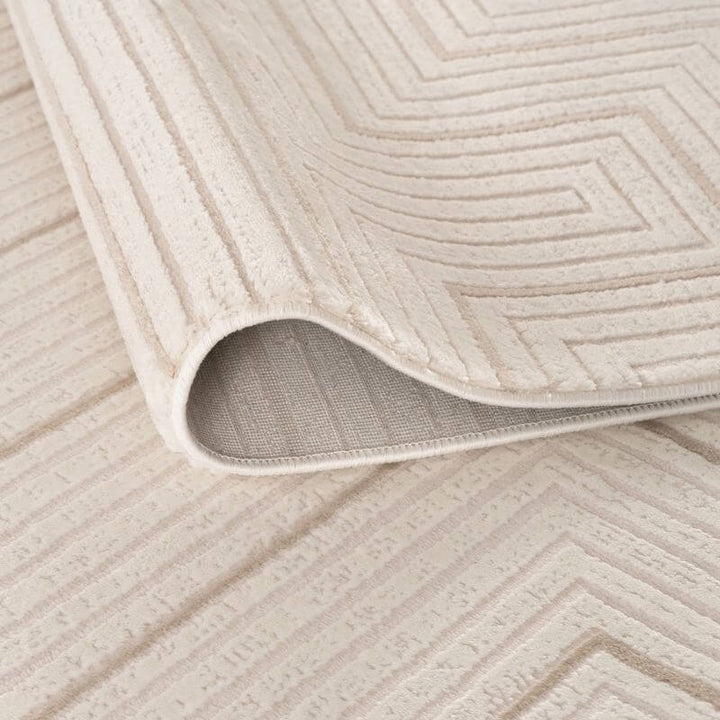 The Rugs Carmel Cream-Beige Geometric Rug - Stylish Comfort