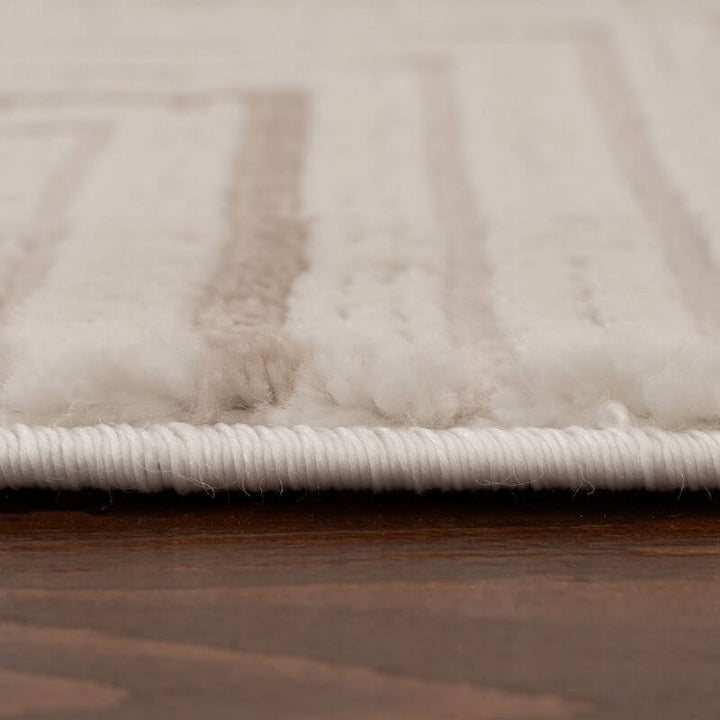 The Rugs Carmel Cream-Beige Geometric Rug - Stylish Comfort
