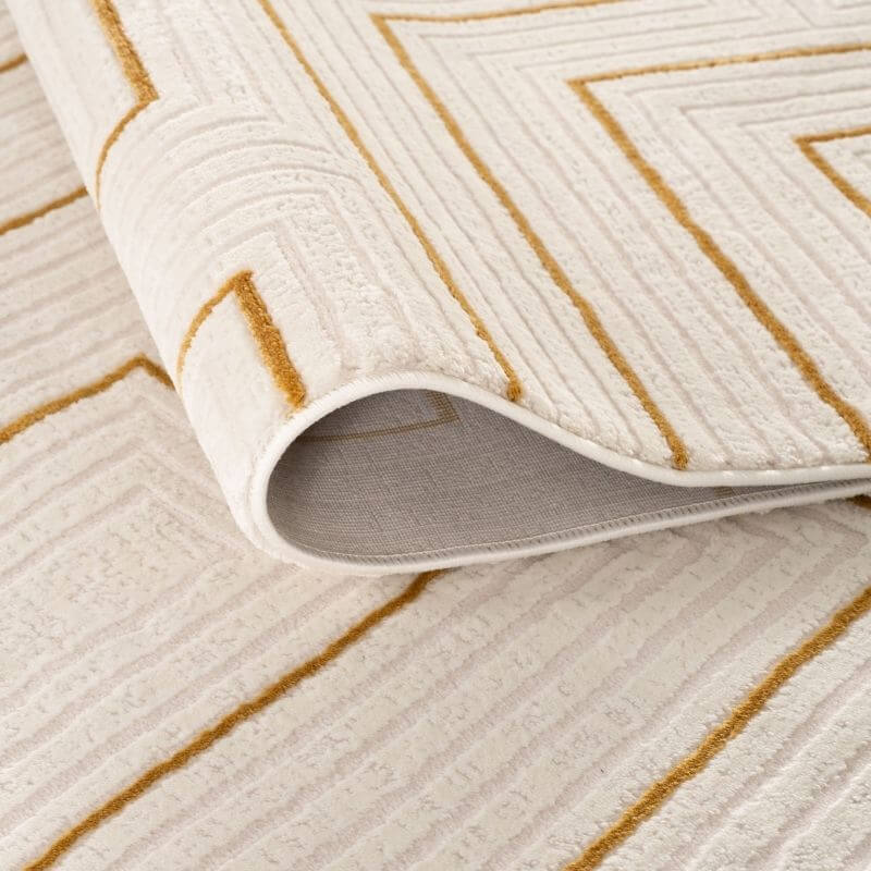 The Rugs Carmel Cream-Gold Geometric Rug - Quality & Comfort