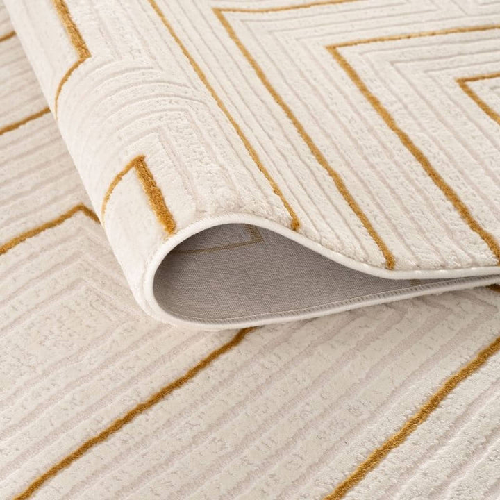 The Rugs Carmel Cream-Gold Geometric Rug - Quality & Comfort