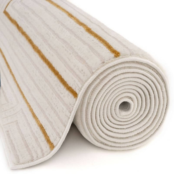 The Rugs Carmel Cream-Gold Geometric Rug - Quality & Comfort