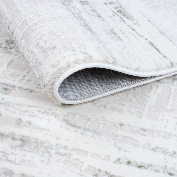 abstract design carmel green rug, non-shedding, anti-static, cozy home rug, durable and soft pile.
