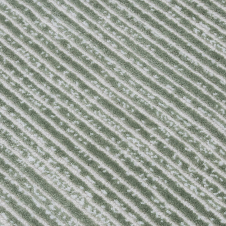 Carmel green striped design rug, textured pile, durable material, anti-allergic, easy-care | THE RUGS